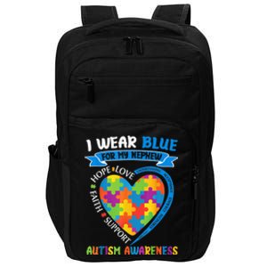 I Wear Blue For My Nephew Autism Awareness Impact Tech Backpack