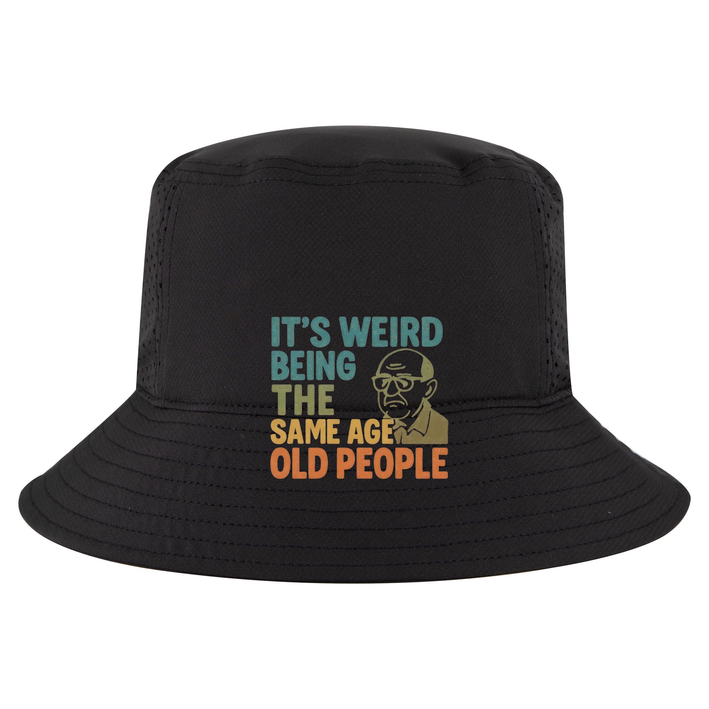 It's Weird Being the Same Age as Old People 7 Panel Mesh Trucker Snapback Hat