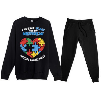 I Wear Blue For My Nephew Premium Crewneck Sweatsuit Set