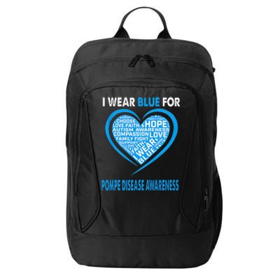 I Wear Blue For Pompe Disease Awareness Faith Hope Love City Backpack