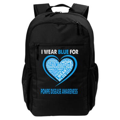 I Wear Blue For Pompe Disease Awareness Faith Hope Love Daily Commute Backpack