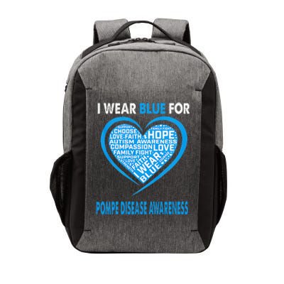 I Wear Blue For Pompe Disease Awareness Faith Hope Love Vector Backpack