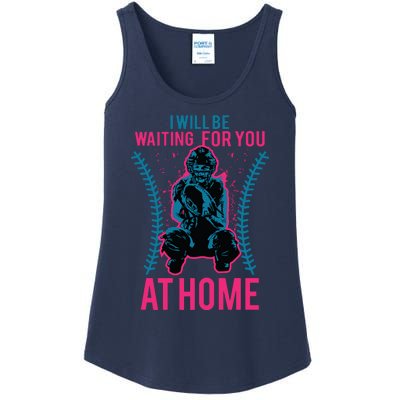 I Will Be Waiting For You At Home Softball Catcher Tee Ladies Essential Tank