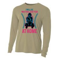 I Will Be Waiting For You At Home Softball Catcher Tee Cooling Performance Long Sleeve Crew