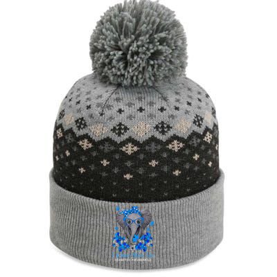 I Wear Blue For Diabetes Awareness Elephant Warrior The Baniff Cuffed Pom Beanie