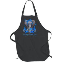 I Wear Blue For Diabetes Awareness Elephant Warrior Full-Length Apron With Pockets