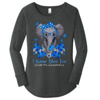 I Wear Blue For Diabetes Awareness Elephant Warrior Women's Perfect Tri Tunic Long Sleeve Shirt