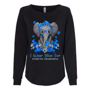 I Wear Blue For Diabetes Awareness Elephant Warrior Womens California Wash Sweatshirt