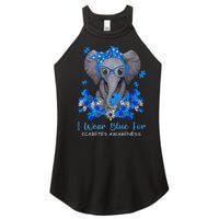 I Wear Blue For Diabetes Awareness Elephant Warrior Women's Perfect Tri Rocker Tank