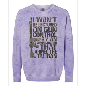 I Won't Be Lectured On Gun Control By An Administration Gun Control Guns Rights Colorblast Crewneck Sweatshirt