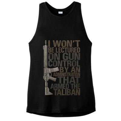 I Won't Be Lectured On Gun Control By An Administration Gun Control Guns Rights Ladies PosiCharge Tri-Blend Wicking Tank