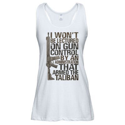 I Won't Be Lectured On Gun Control By An Administration Gun Control Guns Rights Ladies Essential Flowy Tank