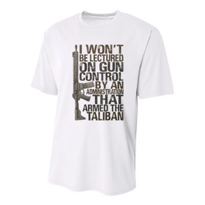I Won't Be Lectured On Gun Control By An Administration Gun Control Guns Rights Youth Performance Sprint T-Shirt