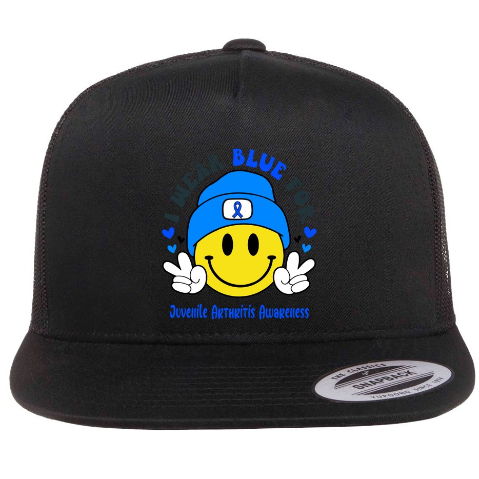 I Wear Blue For Juvenile Arthritis Awareness Funny Gift Flat Bill Trucker Hat