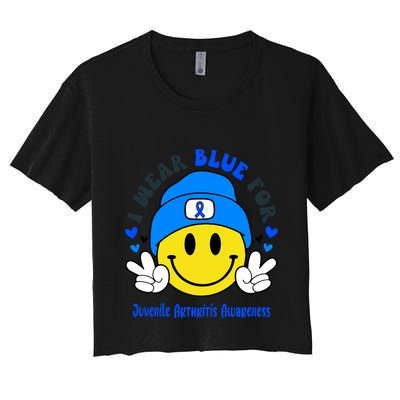 I Wear Blue For Juvenile Arthritis Awareness Funny Gift Women's Crop Top Tee
