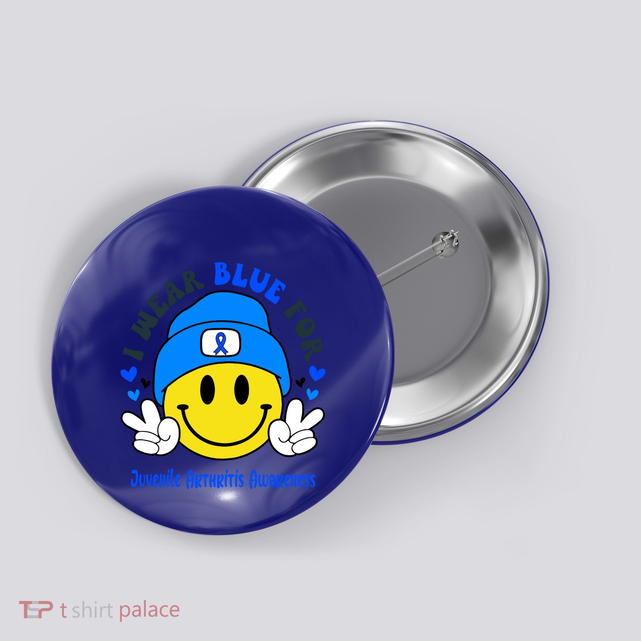 I Wear Blue For Juvenile Arthritis Awareness Funny Gift Button