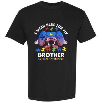 I Wear Blue For My Brother gamer autism support Garment-Dyed Heavyweight T-Shirt