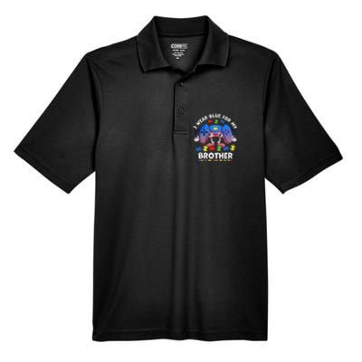 I Wear Blue For My Brother gamer autism support Men's Origin Performance Pique Polo