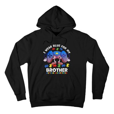 I Wear Blue For My Brother gamer autism support Hoodie