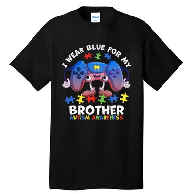 I Wear Blue For My Brother gamer autism support Tall T-Shirt