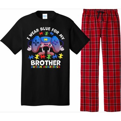 I Wear Blue For My Brother gamer autism support Pajama Set