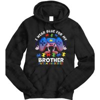 I Wear Blue For My Brother gamer autism support Tie Dye Hoodie