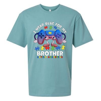 I Wear Blue For My Brother gamer autism support Sueded Cloud Jersey T-Shirt