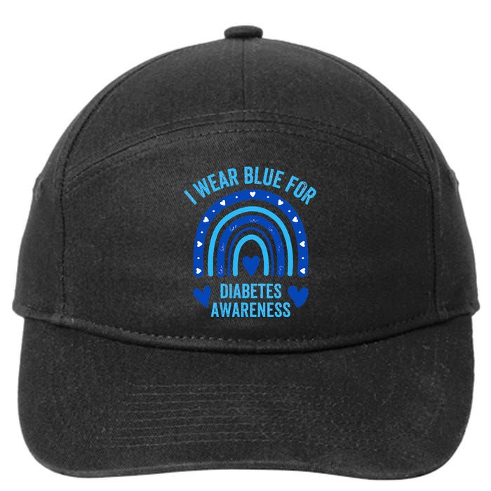 I Wear Blue For Diabetes Awareness Type One Diabetes TD1 7-Panel Snapback Hat