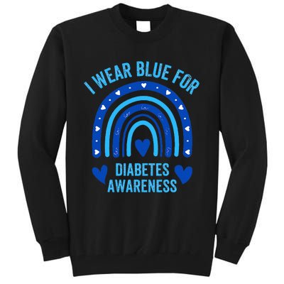 I Wear Blue For Diabetes Awareness Type One Diabetes TD1 Tall Sweatshirt