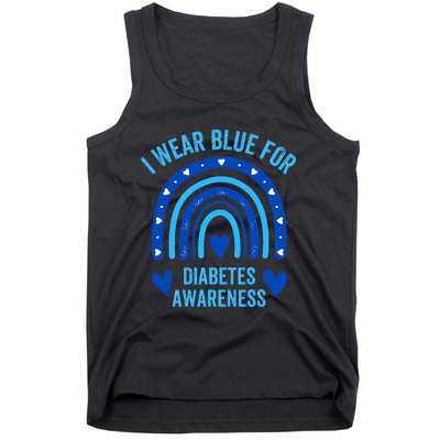 I Wear Blue For Diabetes Awareness Type One Diabetes TD1 Tank Top