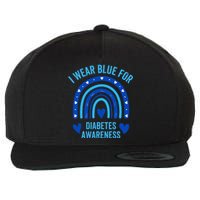 I Wear Blue For Diabetes Awareness Type One Diabetes TD1 Wool Snapback Cap