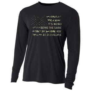 Its Weird Being The Same Age As Old People American Flag Cooling Performance Long Sleeve Crew