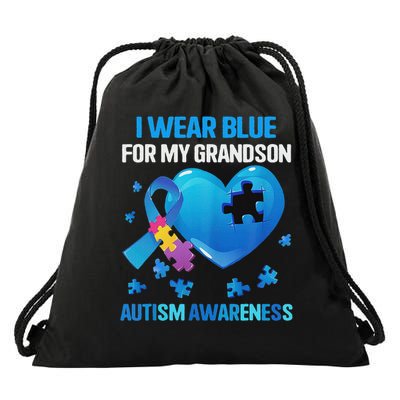 I Wear Blue For My Grandson Drawstring Bag