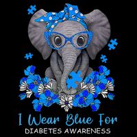 I Wear Blue For Diabetes Awareness Elephant Warrior Womens Tank Top