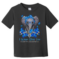 I Wear Blue For Diabetes Awareness Elephant Warrior Toddler T-Shirt