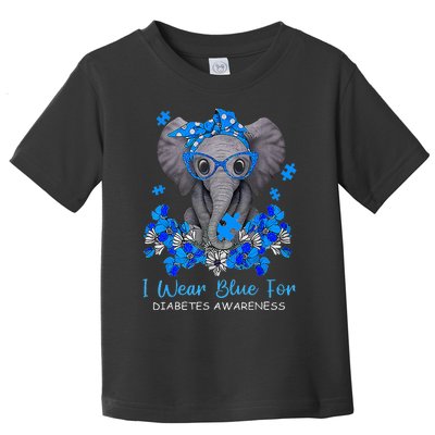 I Wear Blue For Diabetes Awareness Elephant Warrior Toddler T-Shirt