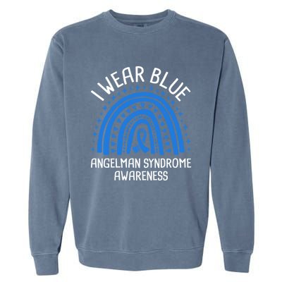 I Wear Blue Angel Syndrome Awareness Gift Garment-Dyed Sweatshirt