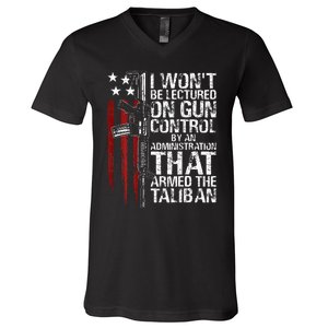 I Wont Be Lectured On Gun Control By An Administration V-Neck T-Shirt