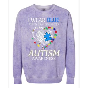 I Wear Blue For My Granddaughter Autism support Colorblast Crewneck Sweatshirt