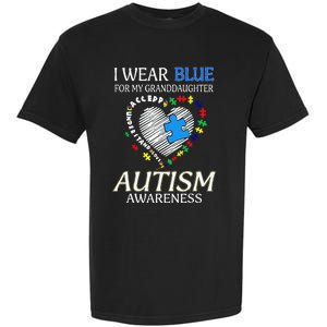 I Wear Blue For My Granddaughter Autism support Garment-Dyed Heavyweight T-Shirt