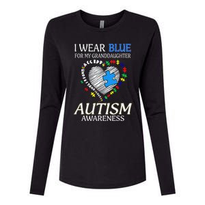 I Wear Blue For My Granddaughter Autism support Womens Cotton Relaxed Long Sleeve T-Shirt