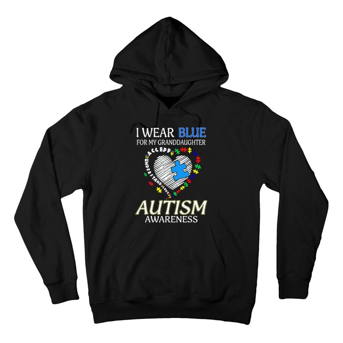 I Wear Blue For My Granddaughter Autism support Hoodie