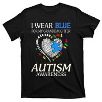 I Wear Blue For My Granddaughter Autism support T-Shirt