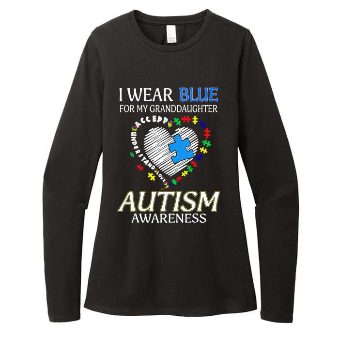 I Wear Blue For My Granddaughter Autism support Womens CVC Long Sleeve Shirt