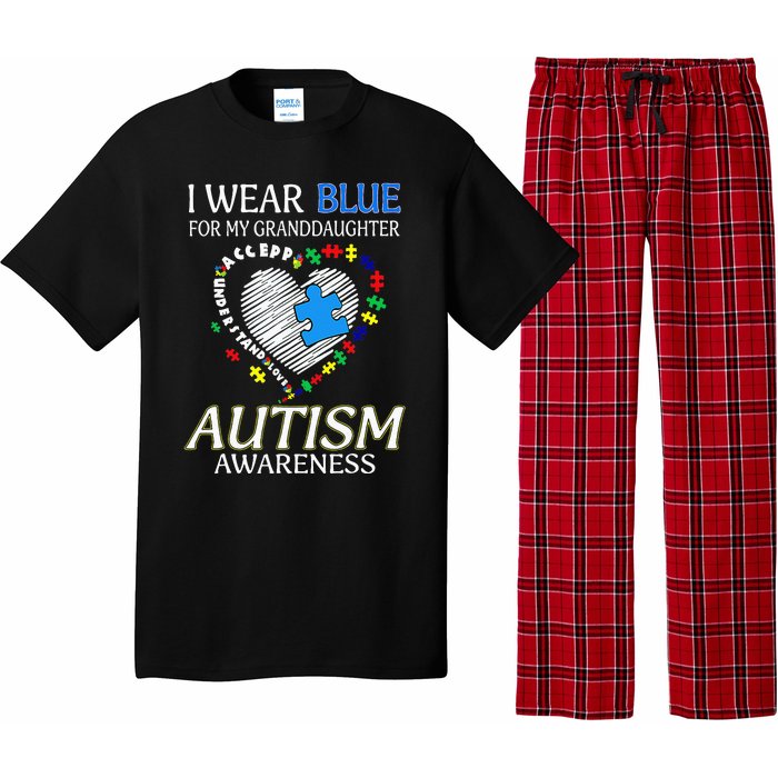 I Wear Blue For My Granddaughter Autism support Pajama Set