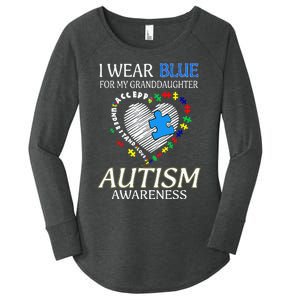 I Wear Blue For My Granddaughter Autism support Women's Perfect Tri Tunic Long Sleeve Shirt