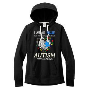 I Wear Blue For My Granddaughter Autism support Women's Fleece Hoodie