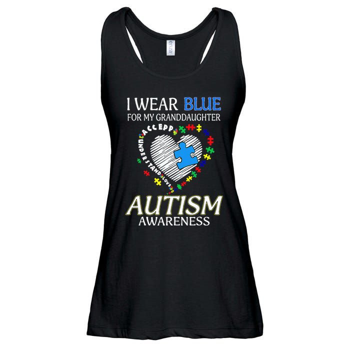 I Wear Blue For My Granddaughter Autism support Ladies Essential Flowy Tank