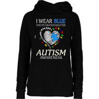 I Wear Blue For My Granddaughter Autism support Womens Funnel Neck Pullover Hood