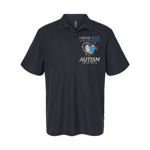 I Wear Blue For My Granddaughter Autism support Softstyle Adult Sport Polo